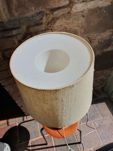 Uno Kristiansson For Luxus, Sweden. A Turned Pine Table Lamp. 1970s. photo vinterior