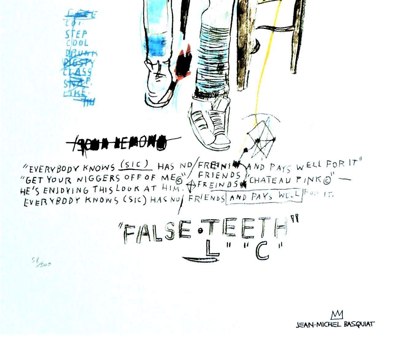 Jean Michel Basqulat Rene Ricard 1984 Large Limit.Lithography 50 X 70, photo for sale