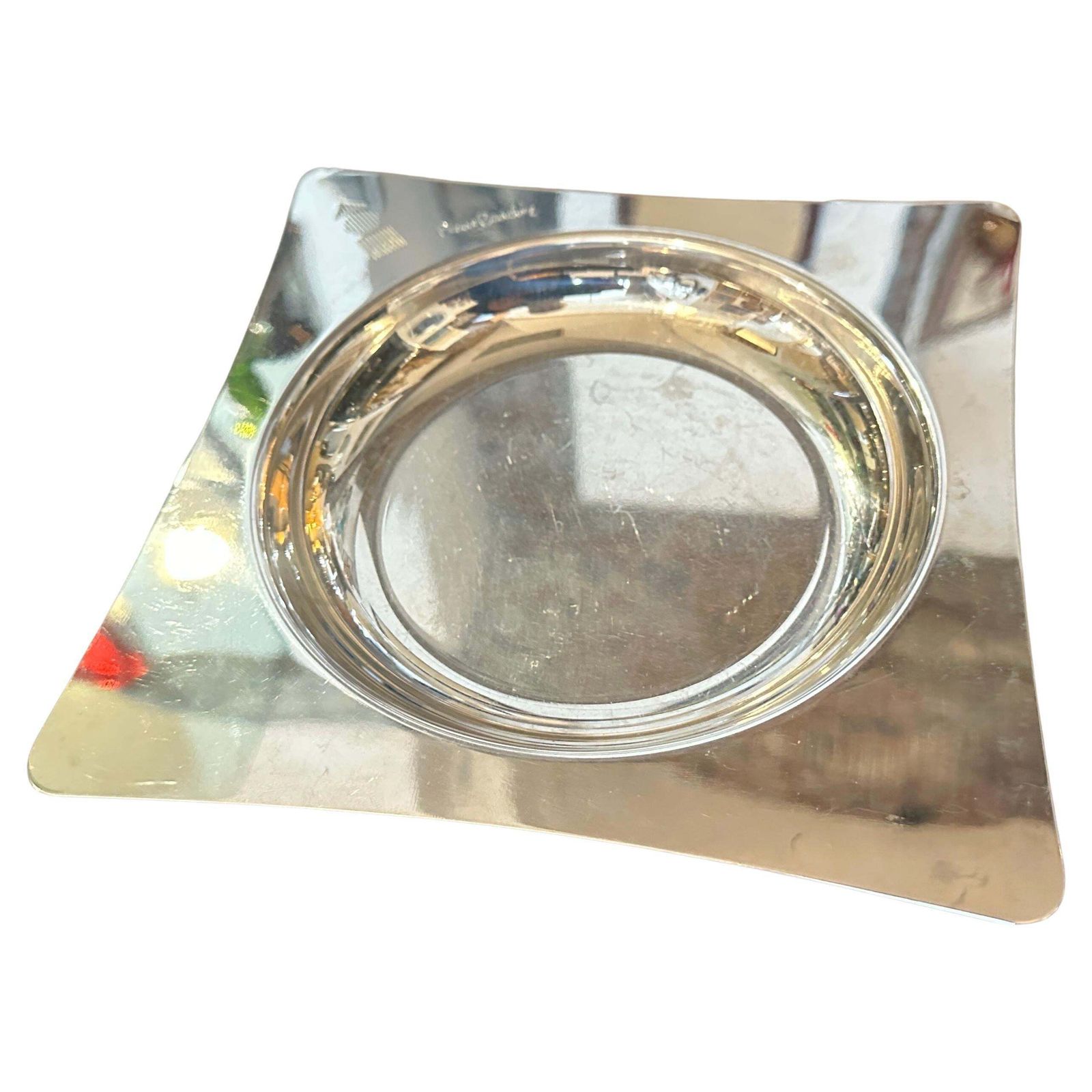 1980s Mid Century Modern Silver Plated Vide Poche By Pierre Cardin