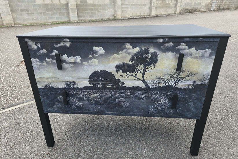 Mid Century 2 Drawer Chest