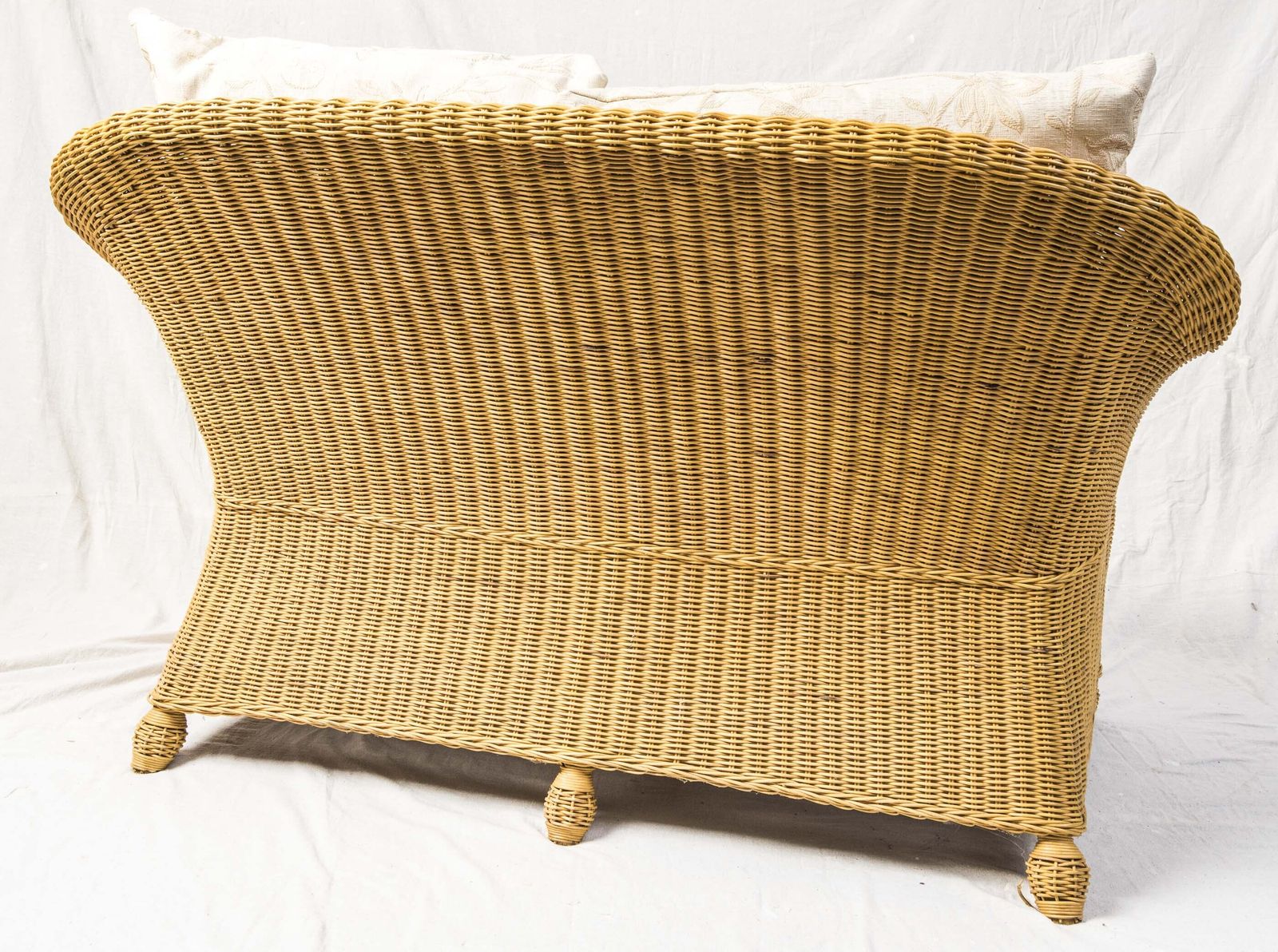 Rattan Garden Or Conservatory Lounger Sofa With 2 Armchairs Chairs, Foam Cushions. photo furniture