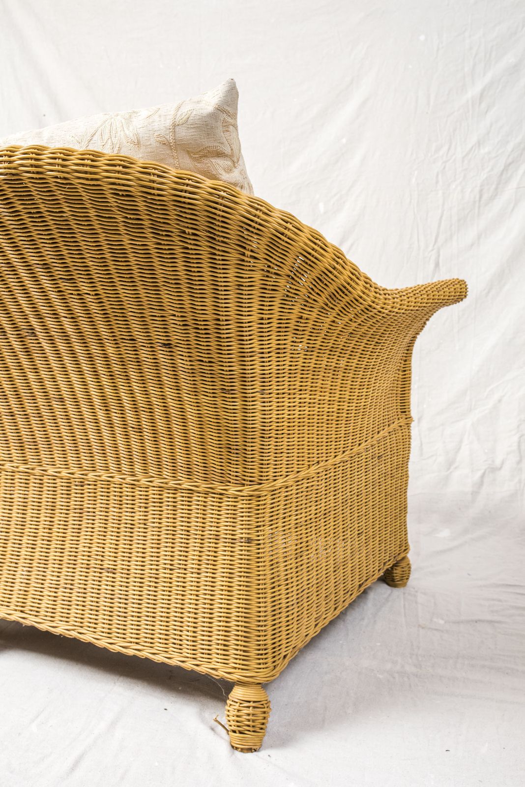 Rattan Garden Or Conservatory Lounger Sofa With 2 Armchairs Chairs, Foam Cushions. photo 495.0