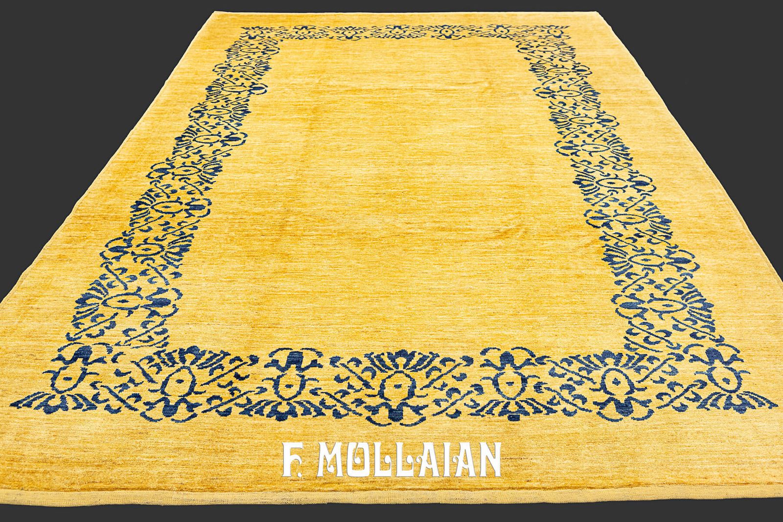 Art Deco Rug Style With Indigo Floral Border photo furniture