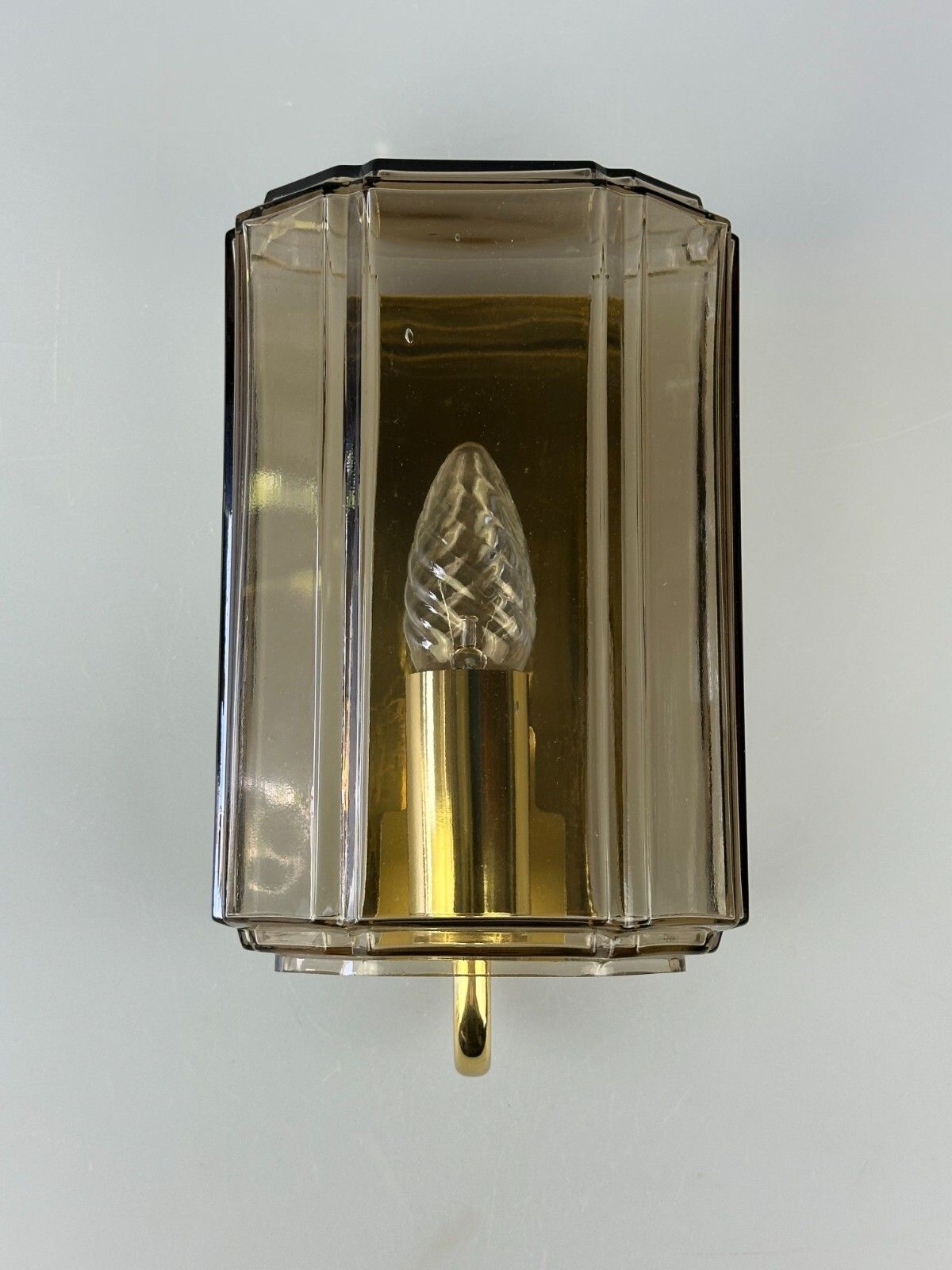 60s 70s Wall Lamp Glashütte Limburg Germany Glass & Metal Age Design photo furniture