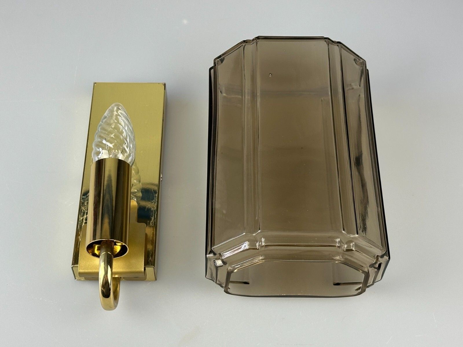 photo buy 60s 70s Wall Lamp Glashütte Limburg Germany Glass & Metal Age Design