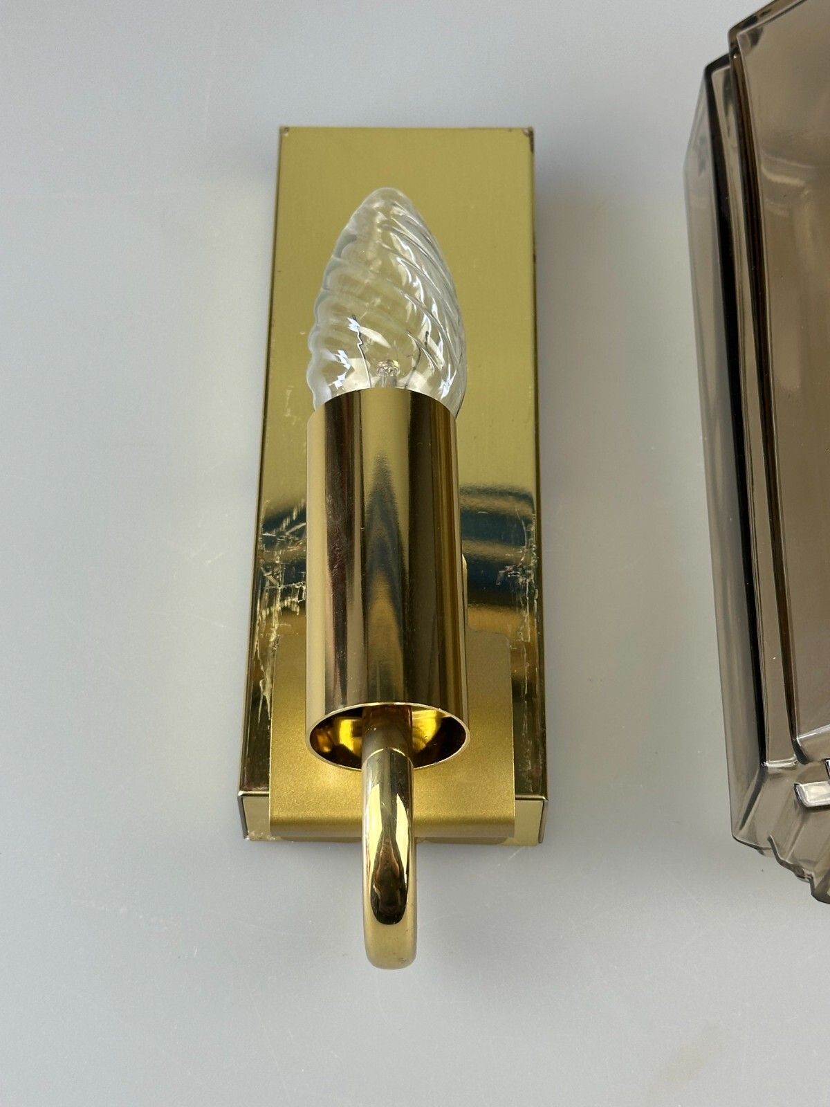 photo vintage 60s 70s Wall Lamp Glashütte Limburg Germany Glass & Metal Age Design