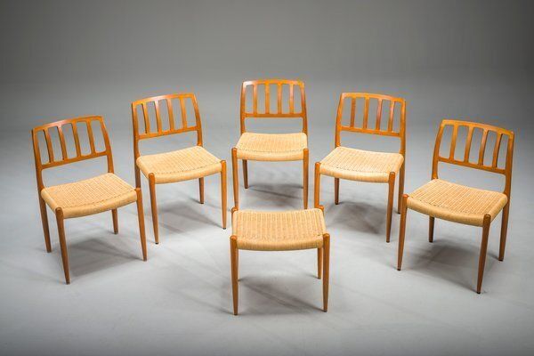 photo vintage Model 83 Dining Chairs In Teak By Niels Otto Møller For J.L. Møllers, 1960s, Set Of 6