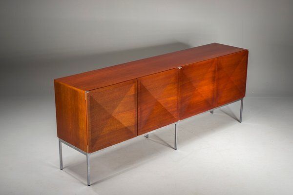 photo vinterior Diamond Point Mahogany Credenza By Antoine Philippon & Jacqueline Lecoq For Behr, 1964