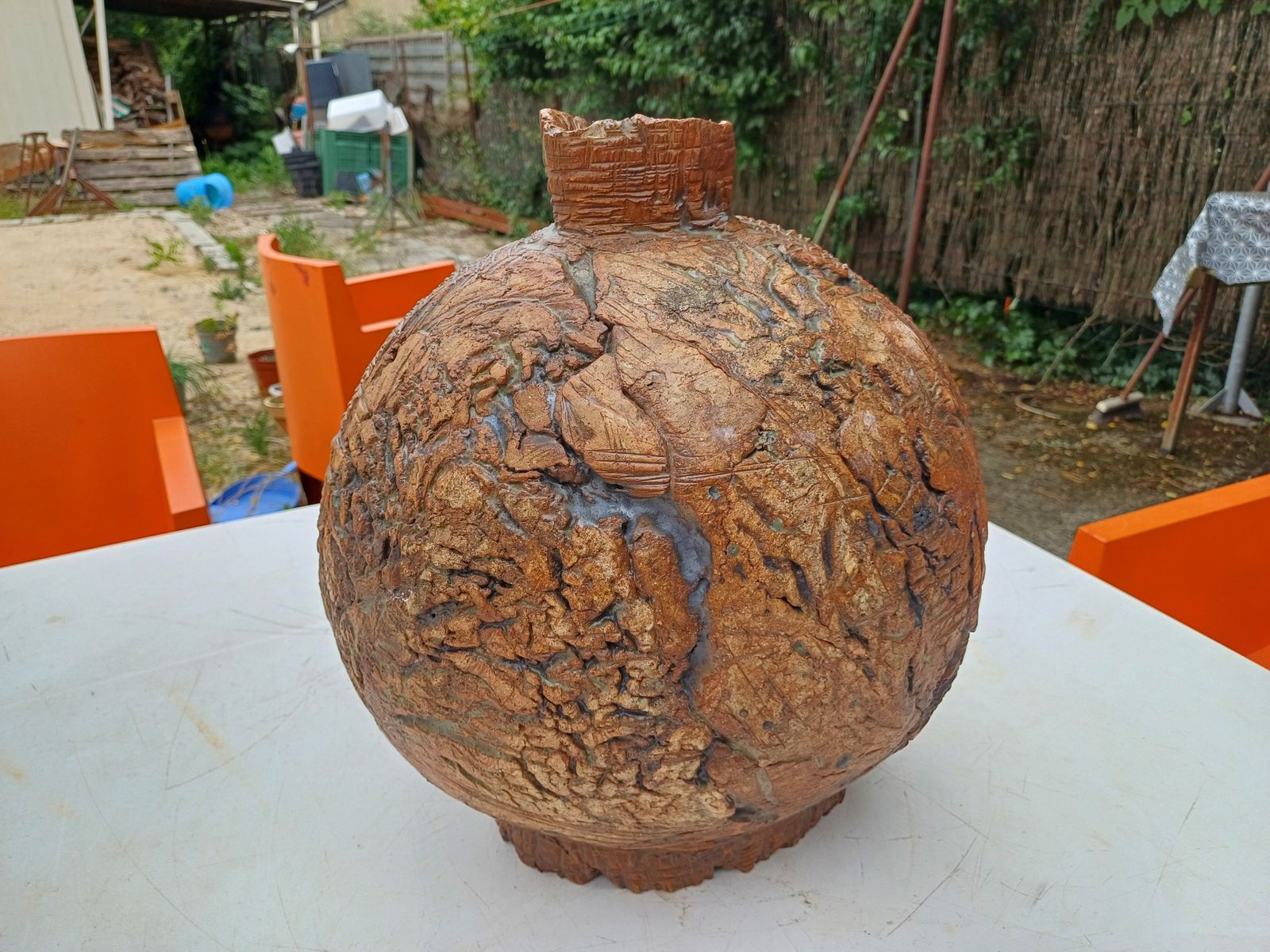 Ceramic Grés By Catherine Wolf, Height: 39 Cm, Length And Width: 34 Cm By 28 Cm, Weight: 10 Kg, Very Good Condition, photo 396.0