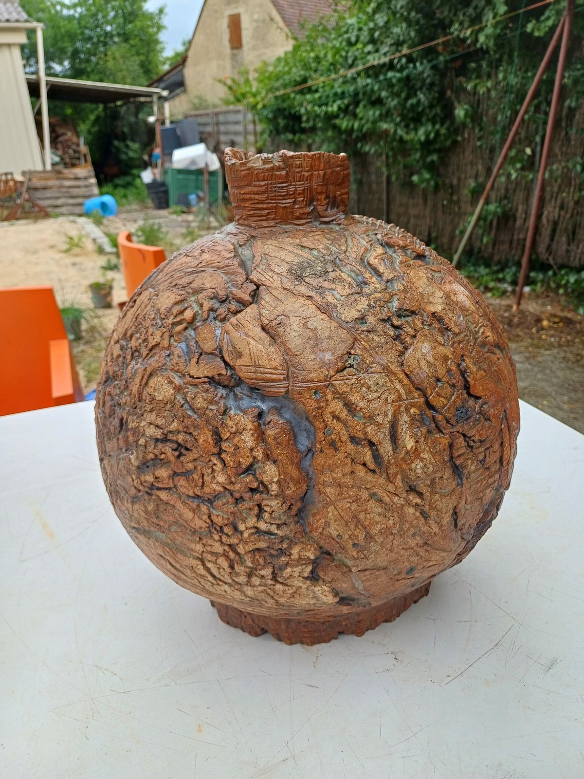 Ceramic Grés By Catherine Wolf, Height: 39 Cm, Length And Width: 34 Cm By 28 Cm, Weight: 10 Kg, Very Good Condition, photo buy