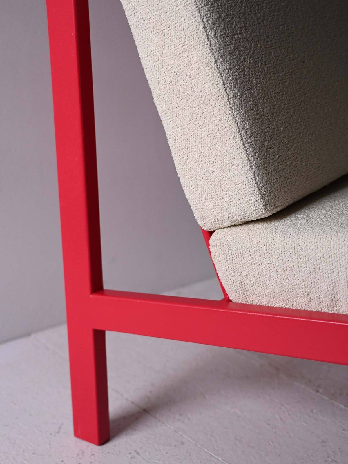 photo for sale Pair Of Vintage Cherry Red Scandinavian Armchairs