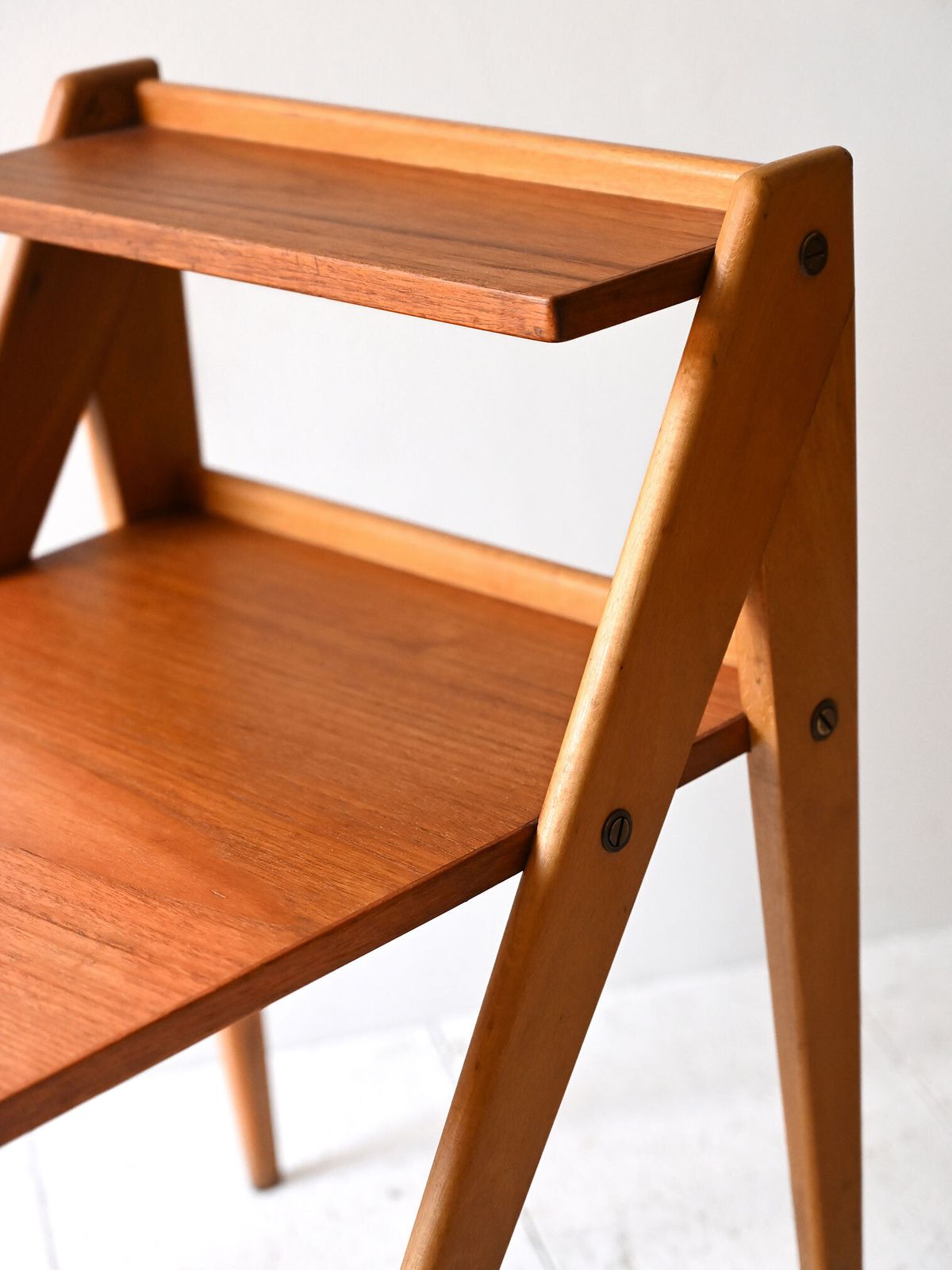 Pair Of Scandinavian 60s Bedside Tables With Shelves photo 1090.0