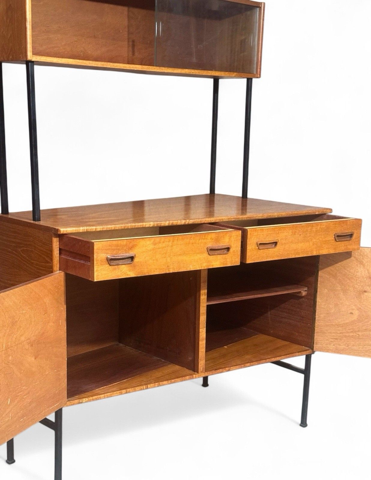 Swedish Teak Bookcase Room Divider Drinks Bar Mid Century Retro C1970s photo for sale