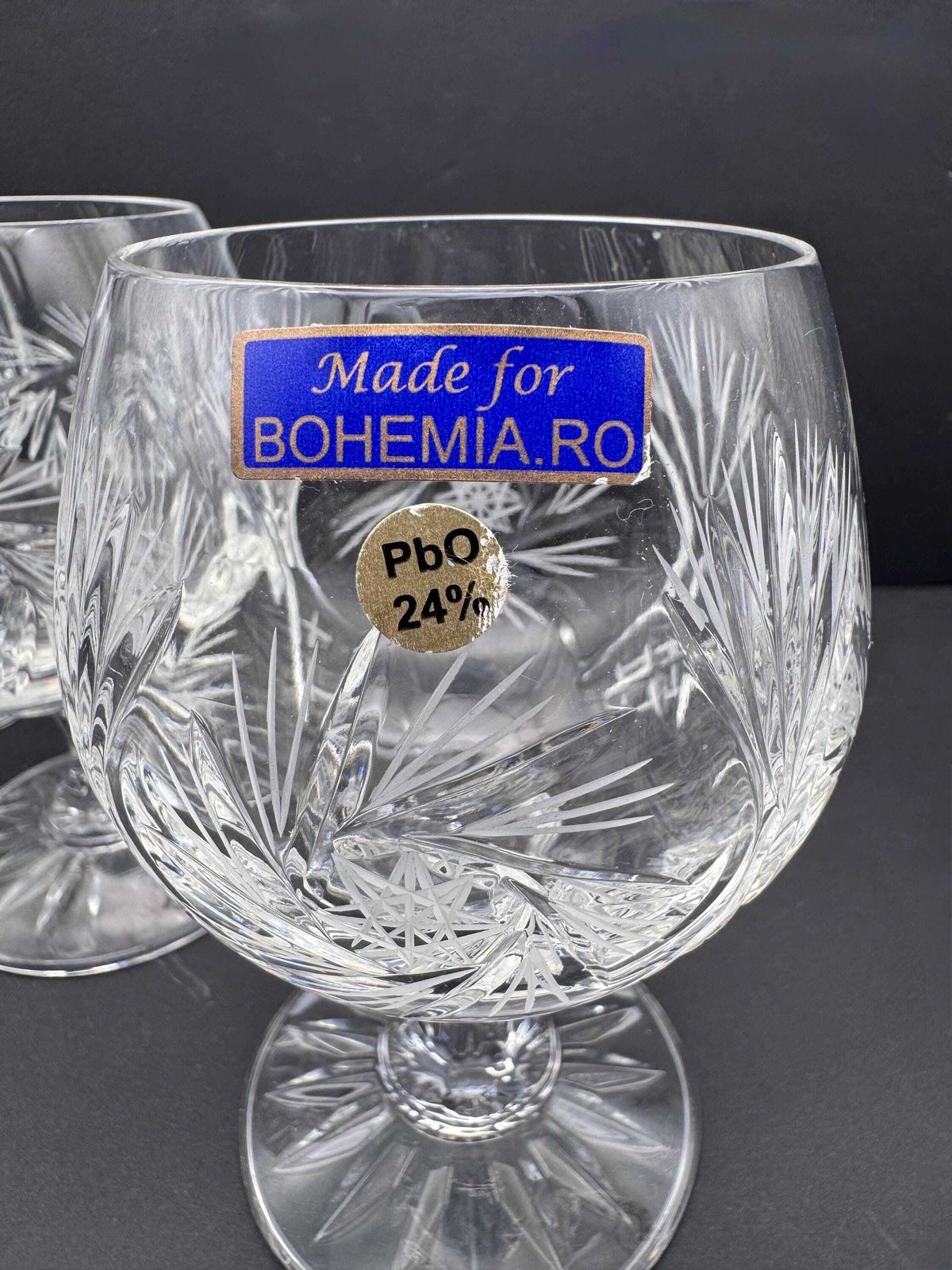 5 X Bohemia Crystal Cognac Brandy Glasses photo furniture