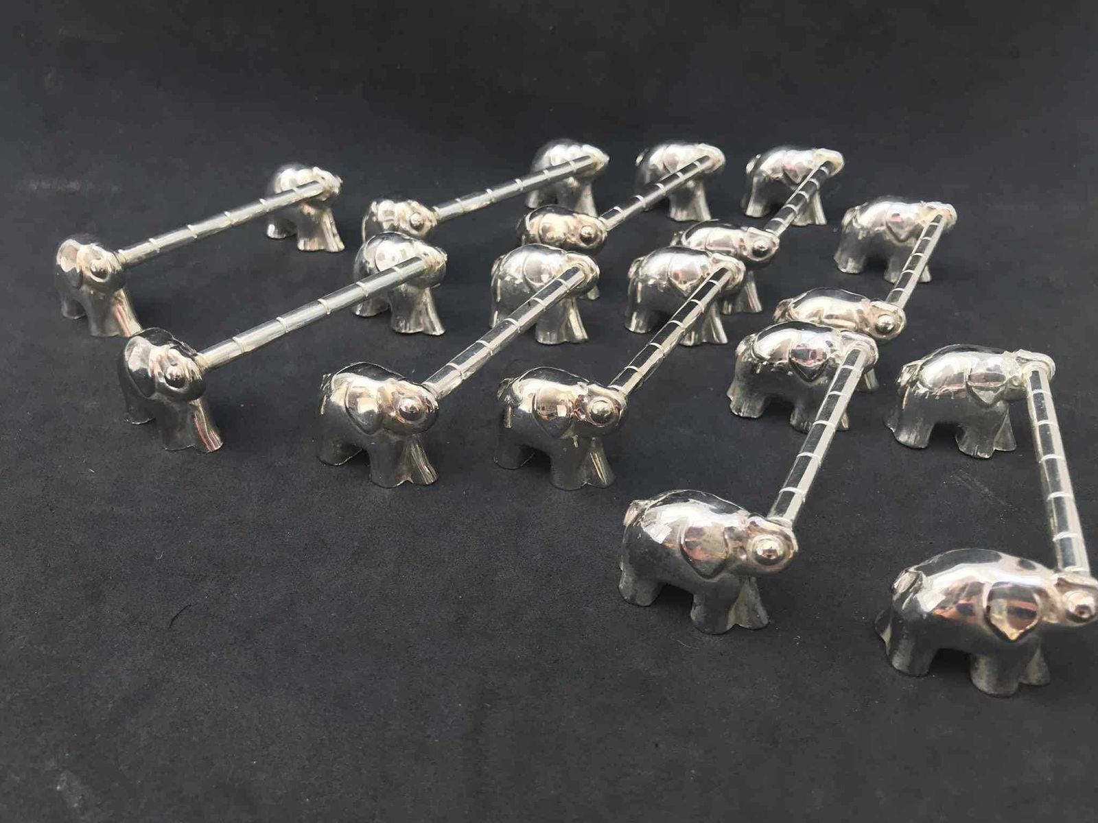 Vintage Knife Rest Set 10 Vintage Silver Plated Silea Elephants French Cutlery Rests French Cheese Hostess Gift Wedding Gift photo furniture