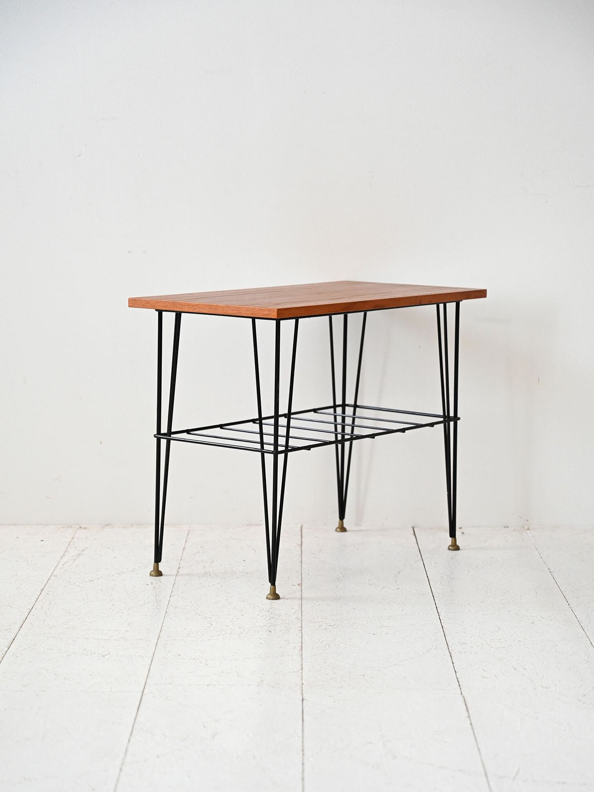 Vintage Scandinavian Bedside Table In Wood And Metal photo for sale