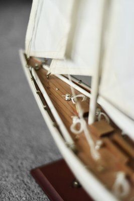 Home Decor Mid Century Scandinavian Modern Wooden J Class Ranger J5 Yacht Model, 1960s photo