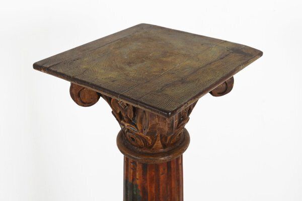 Antique Carved Wood Corinthian Column, France, 1890s photo buy