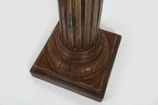 Antique Carved Wood Corinthian Column, France, 1890s photo vintage