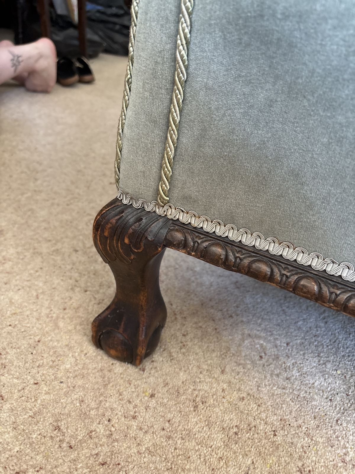 Vintage Green Velvet Armchair photo 500.0