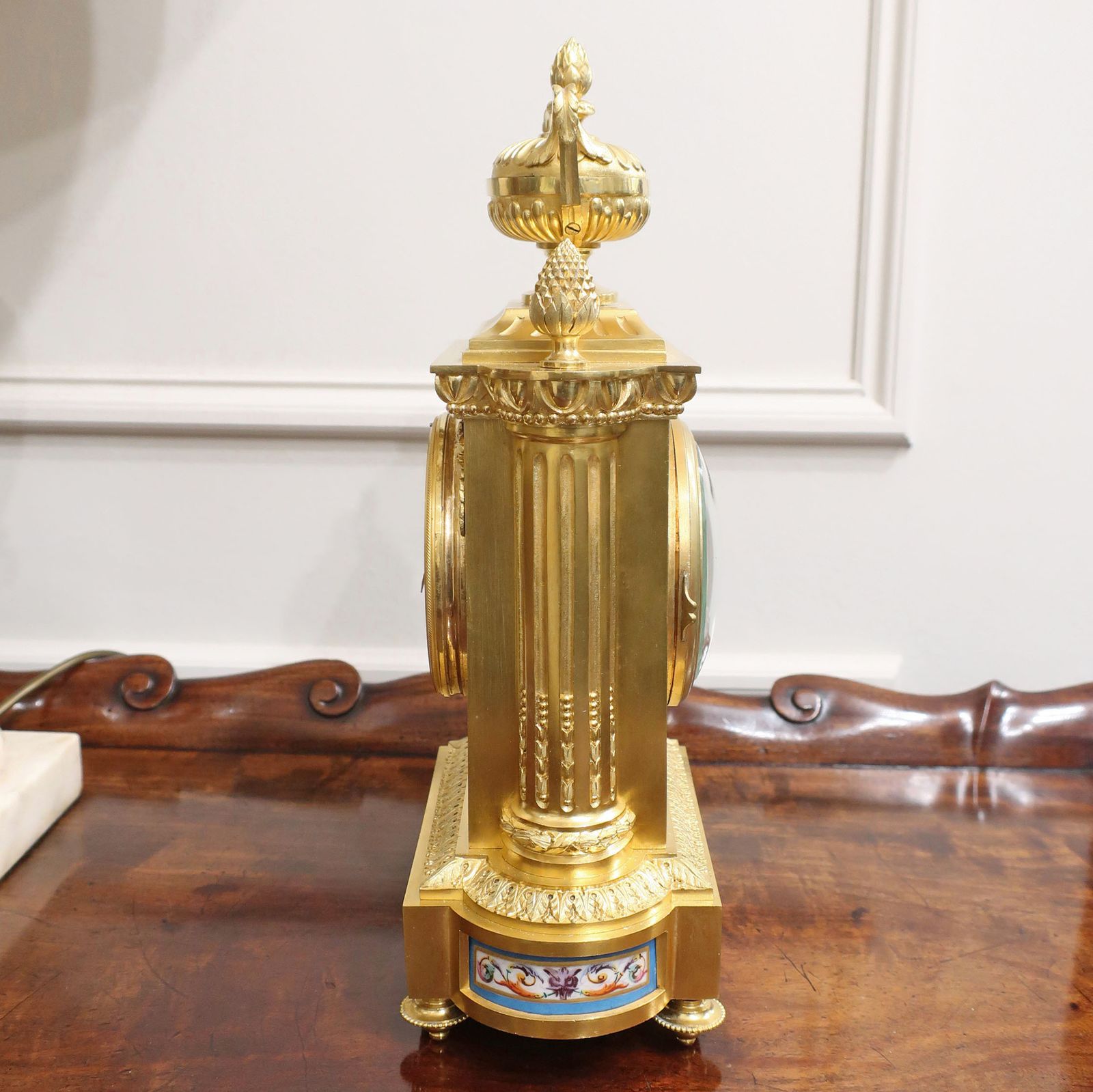 photo for sale French Victorian Bronze Gilt And Porcelain Mantel Clock