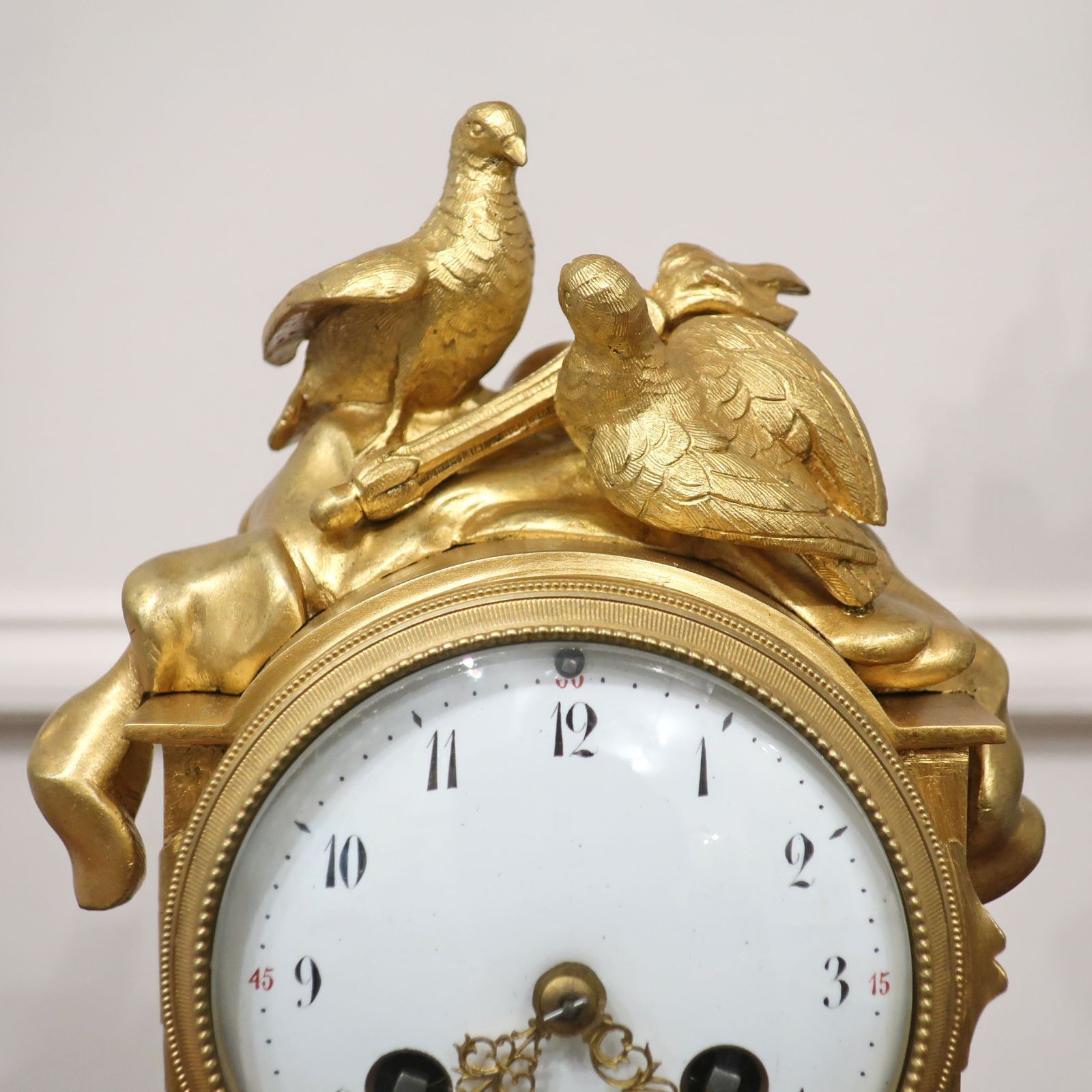 French Louis XIV Style Bronze Gilt Antique Mantel Clock photo buy