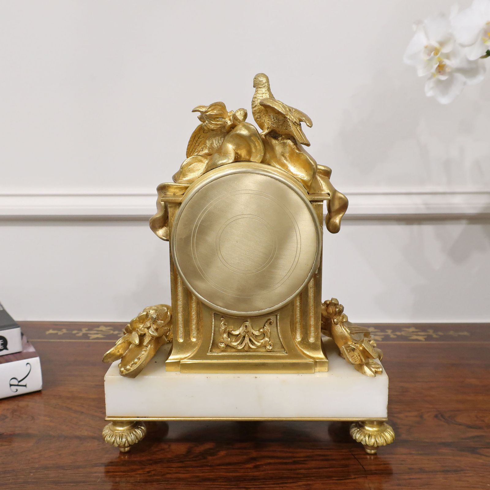 Home Decor French Louis XIV Style Bronze Gilt Antique Mantel Clock photo