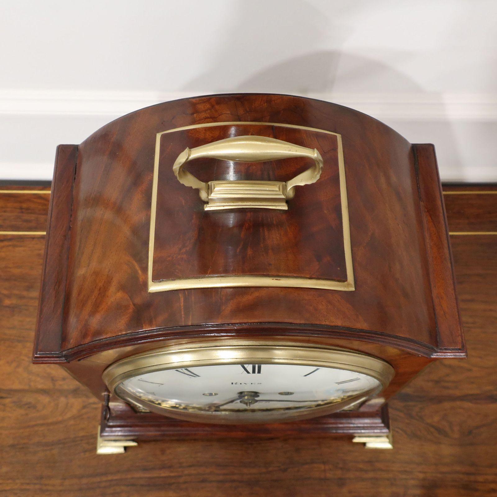 English Regency Mahogany Pad Top Bracket Clock By Rives photo vintage