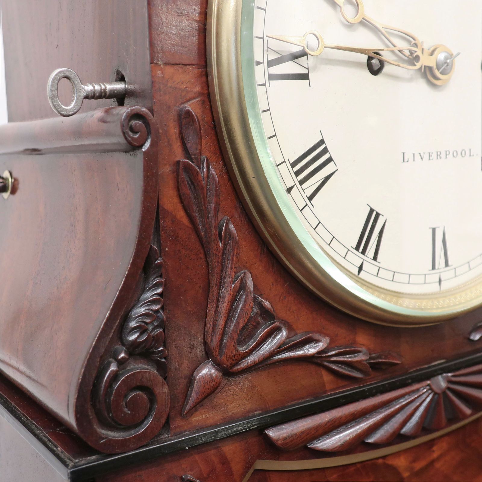 English Georgian Mahogany Bracket Clock By Roskell Of Liverpool photo 4250.0