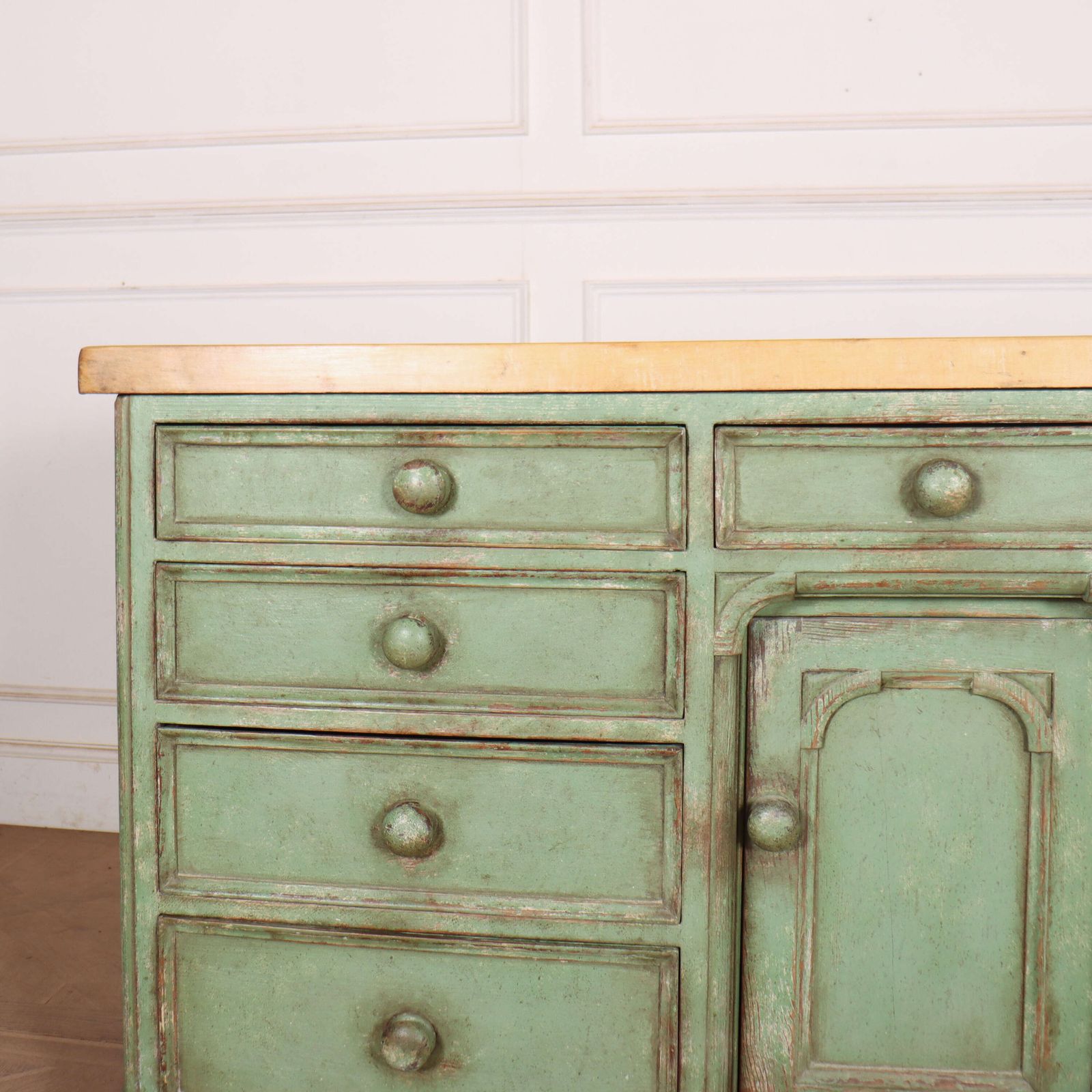 English Painted Dresser Base, 1800s photo furniture