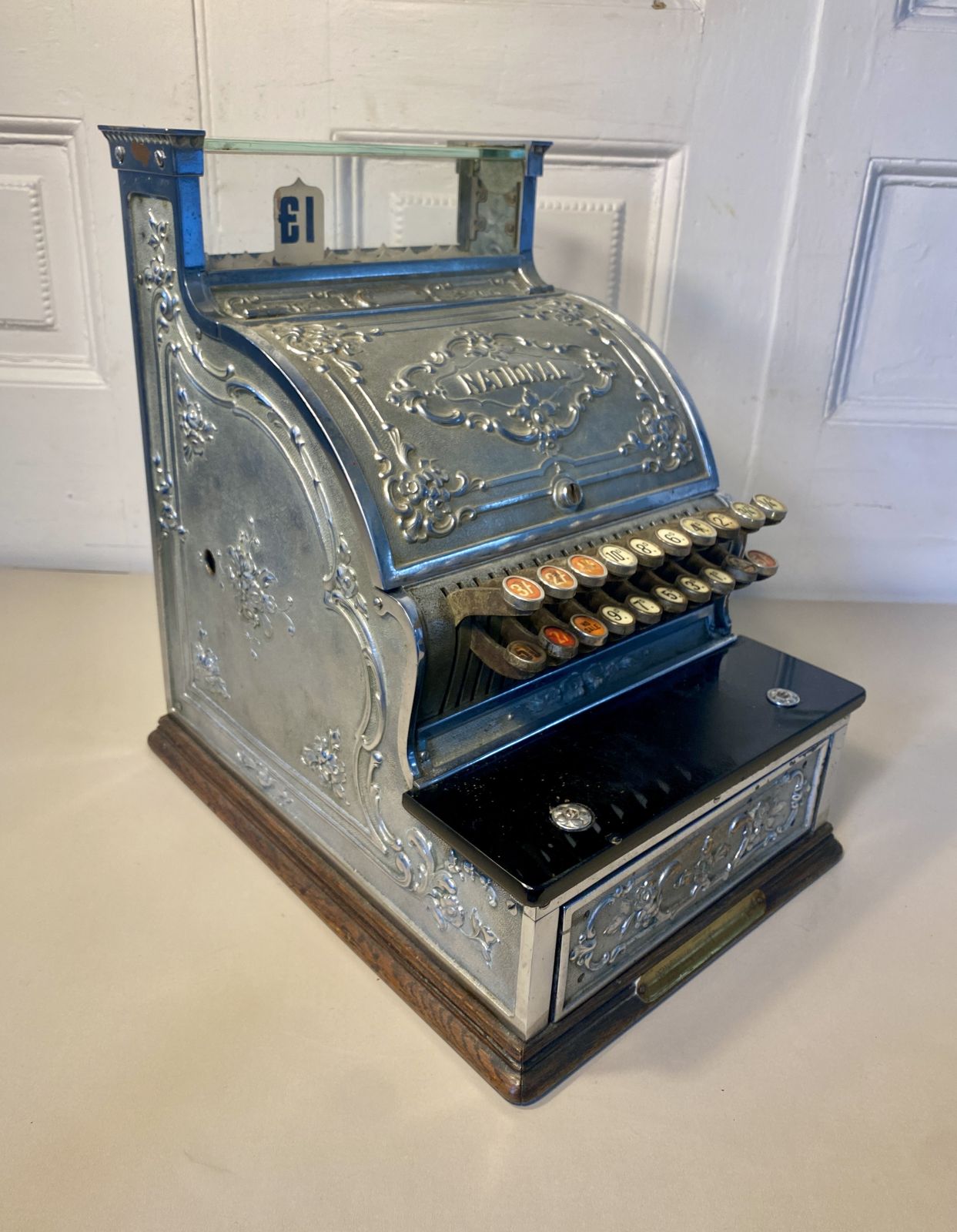'National' Cash Register, Antique Till, Chrome Candy / Barber Shop.