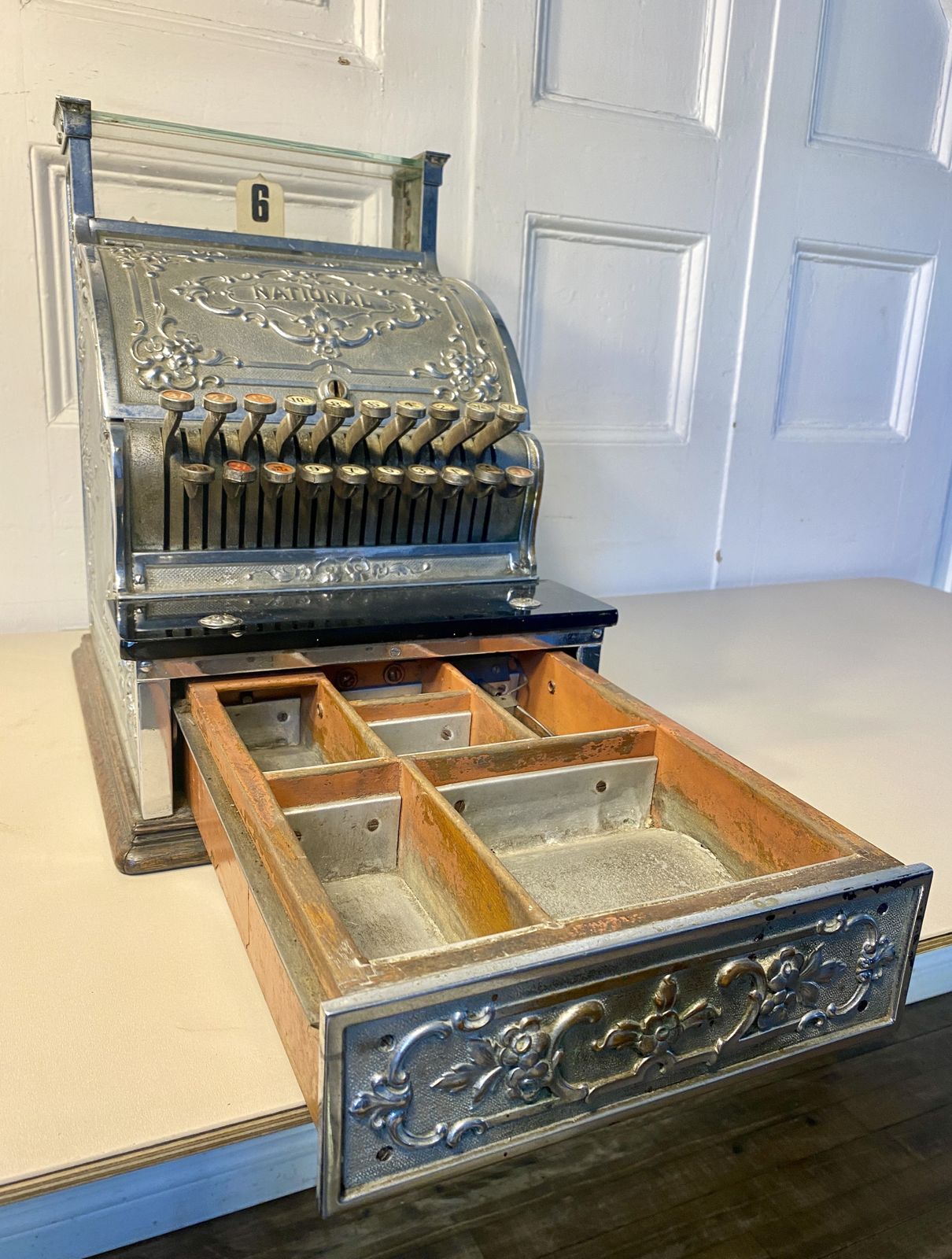 'National' Cash Register, Antique Till, Chrome Candy / Barber Shop. photo Home Decor