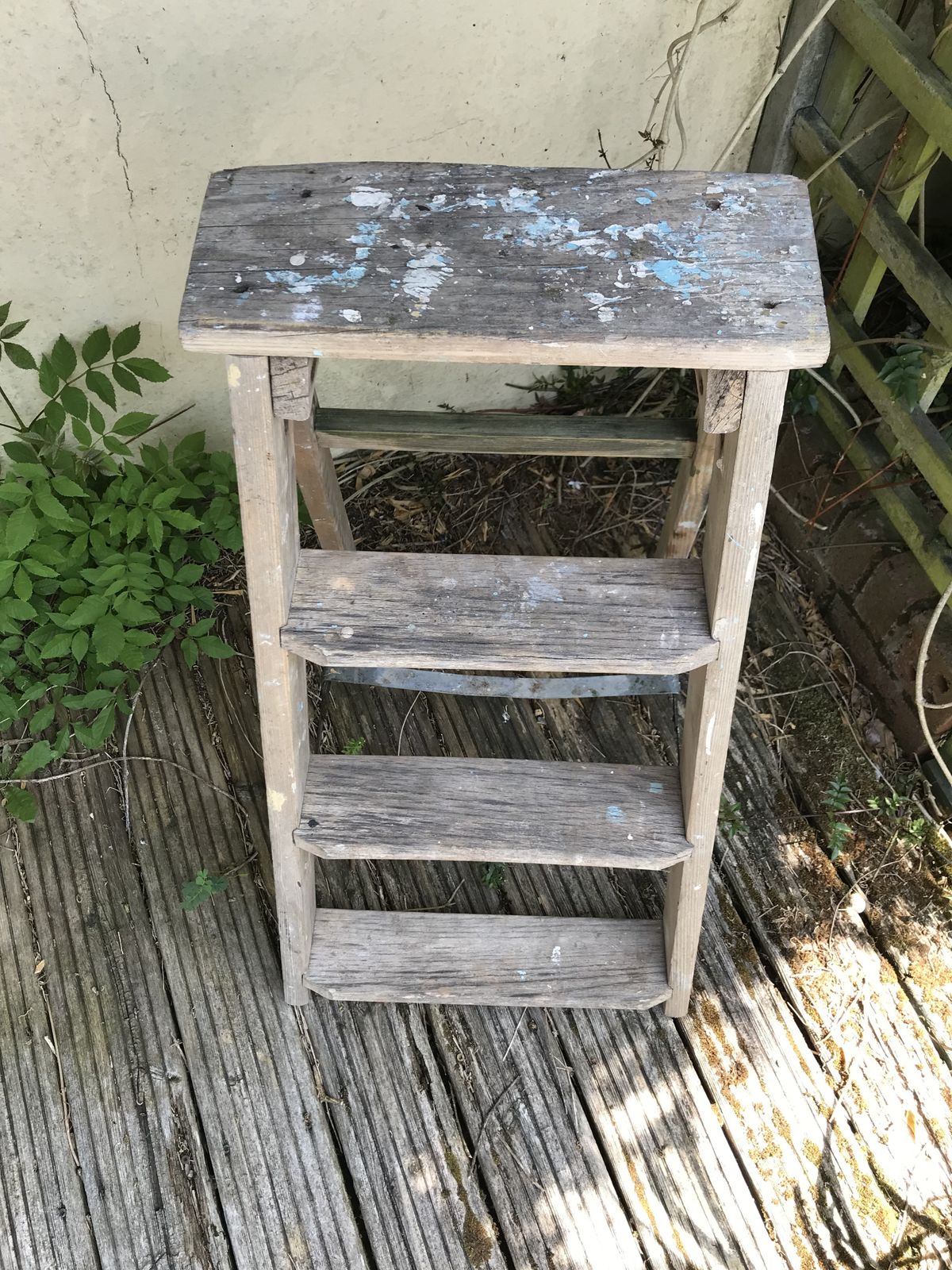 Weathered Pine Decorators Folding Steps Rustic Display Stand photo furniture