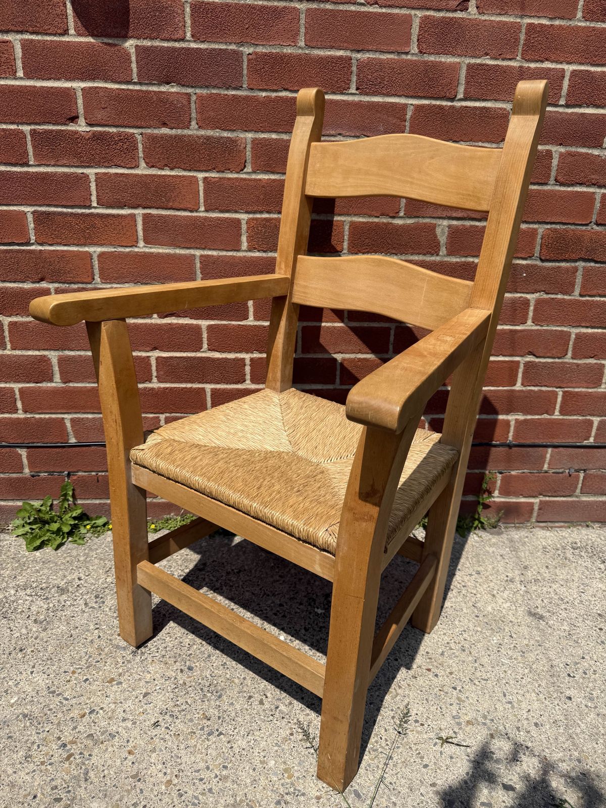 Rush Seat Oak Armchair