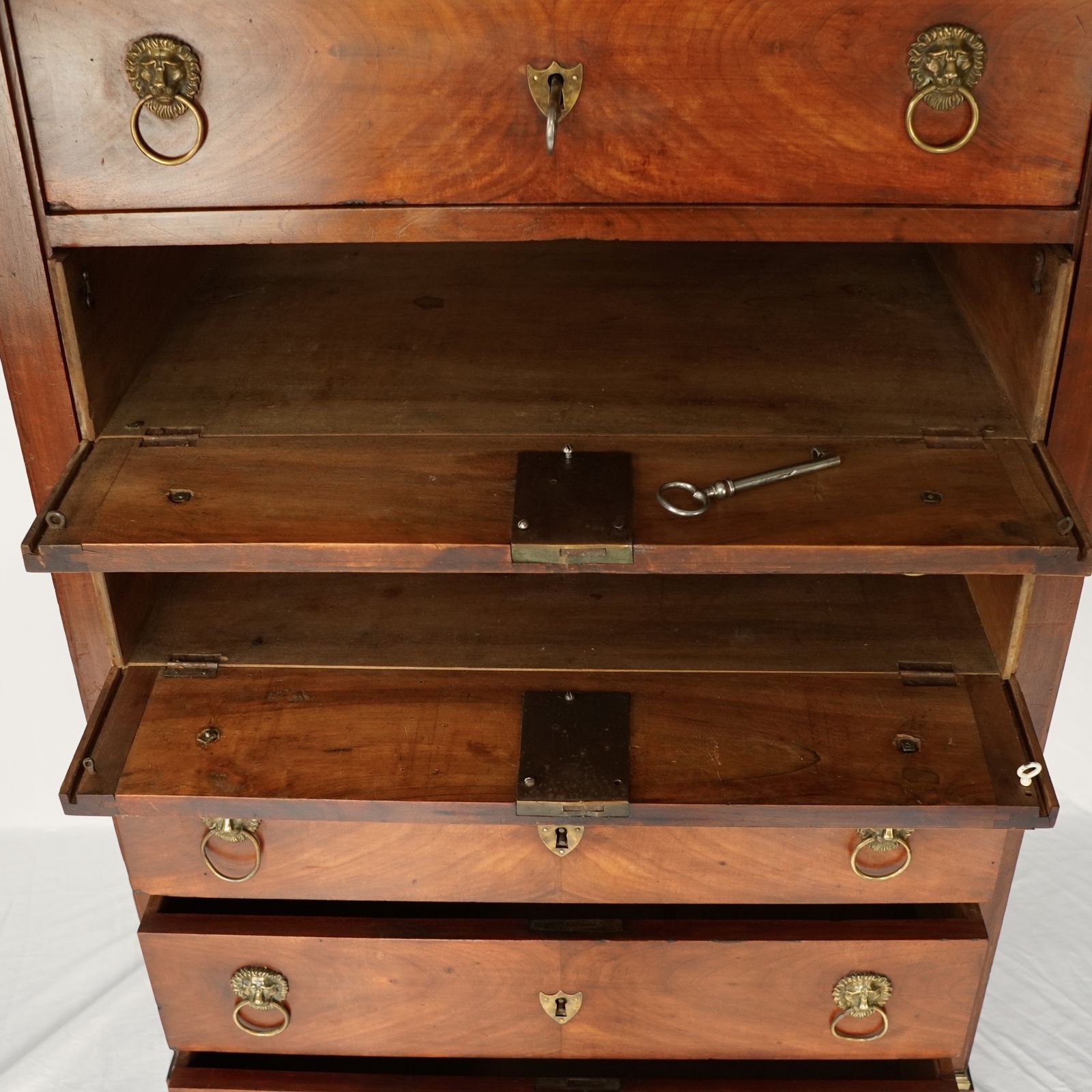 French Empire Walnut Tall Chest Of Drawers photo Furniture