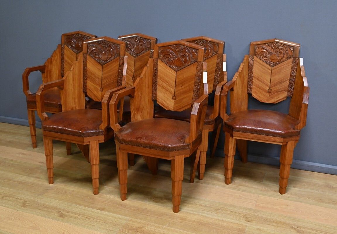 Set Of 6 Rosewood Armchairs, Art Deco – 1910 photo Furniture