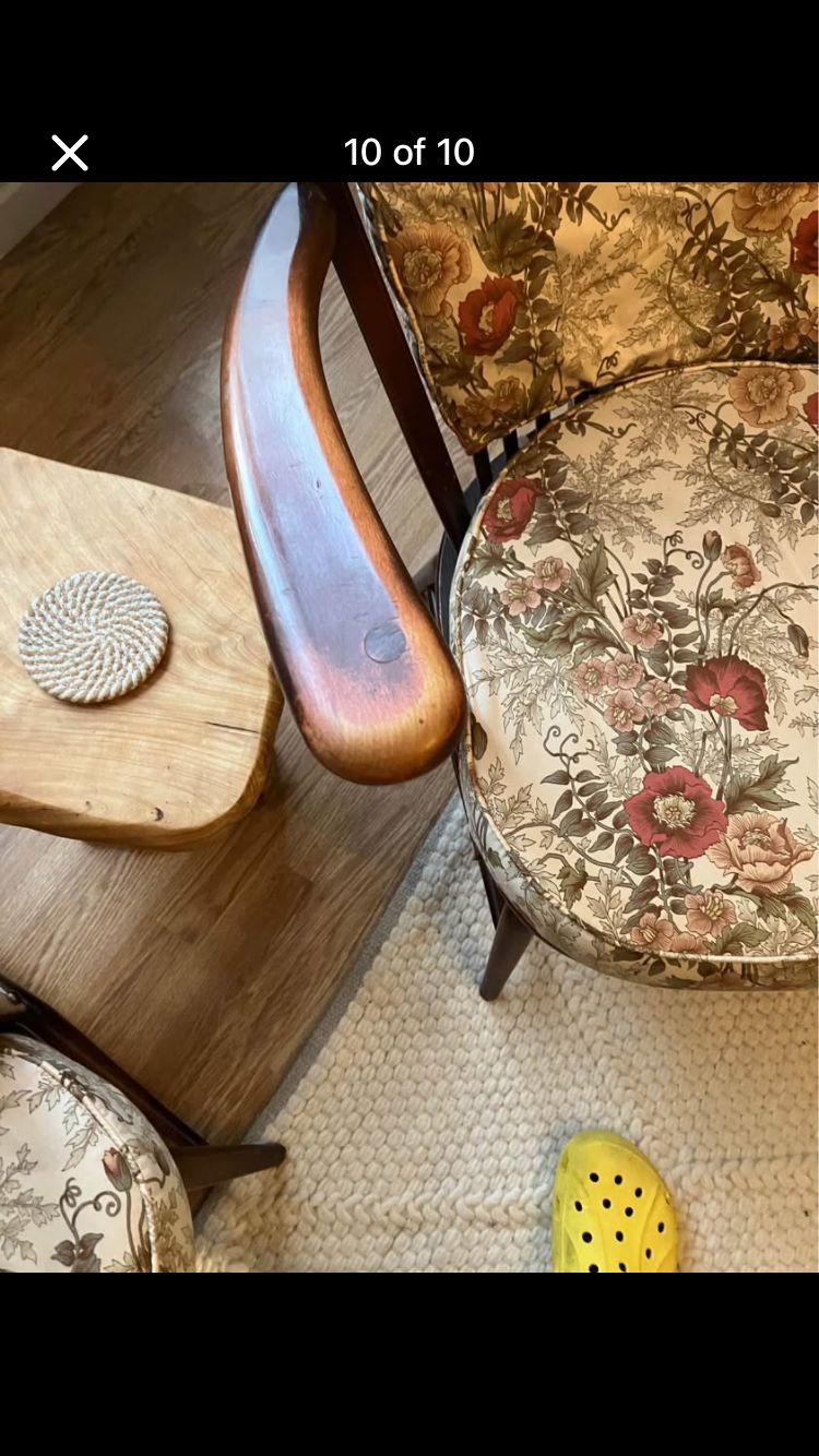 Pair Of Vintage Ercol Armchairs With Original Cushions   Fleur De Lys 1970 Windsor Chairs photo vintage