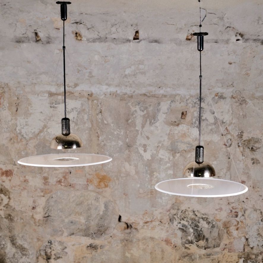 Pair Of Frisbi 850 Pendant Lights, Castiglioni For Flos photo 860.0