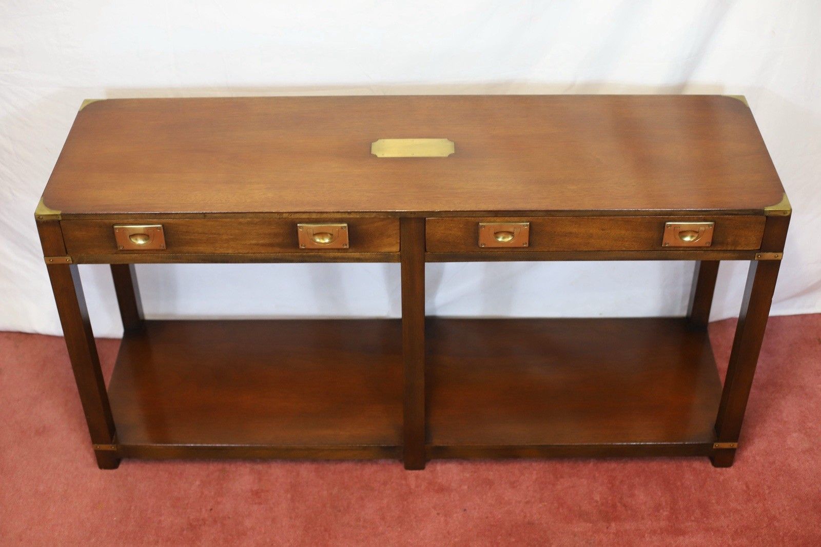 Lovely Harrods London R.E.H Kennedy Military Campaign Console Table photo for sale