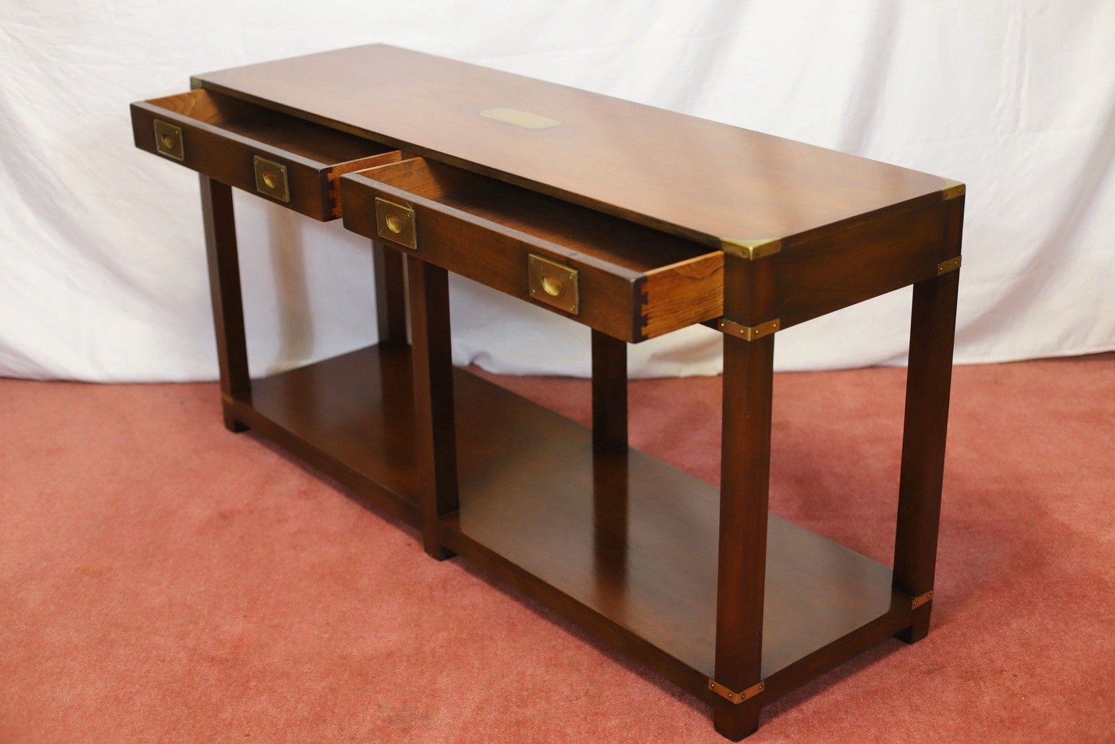 Lovely Harrods London R.E.H Kennedy Military Campaign Console Table photo vintage