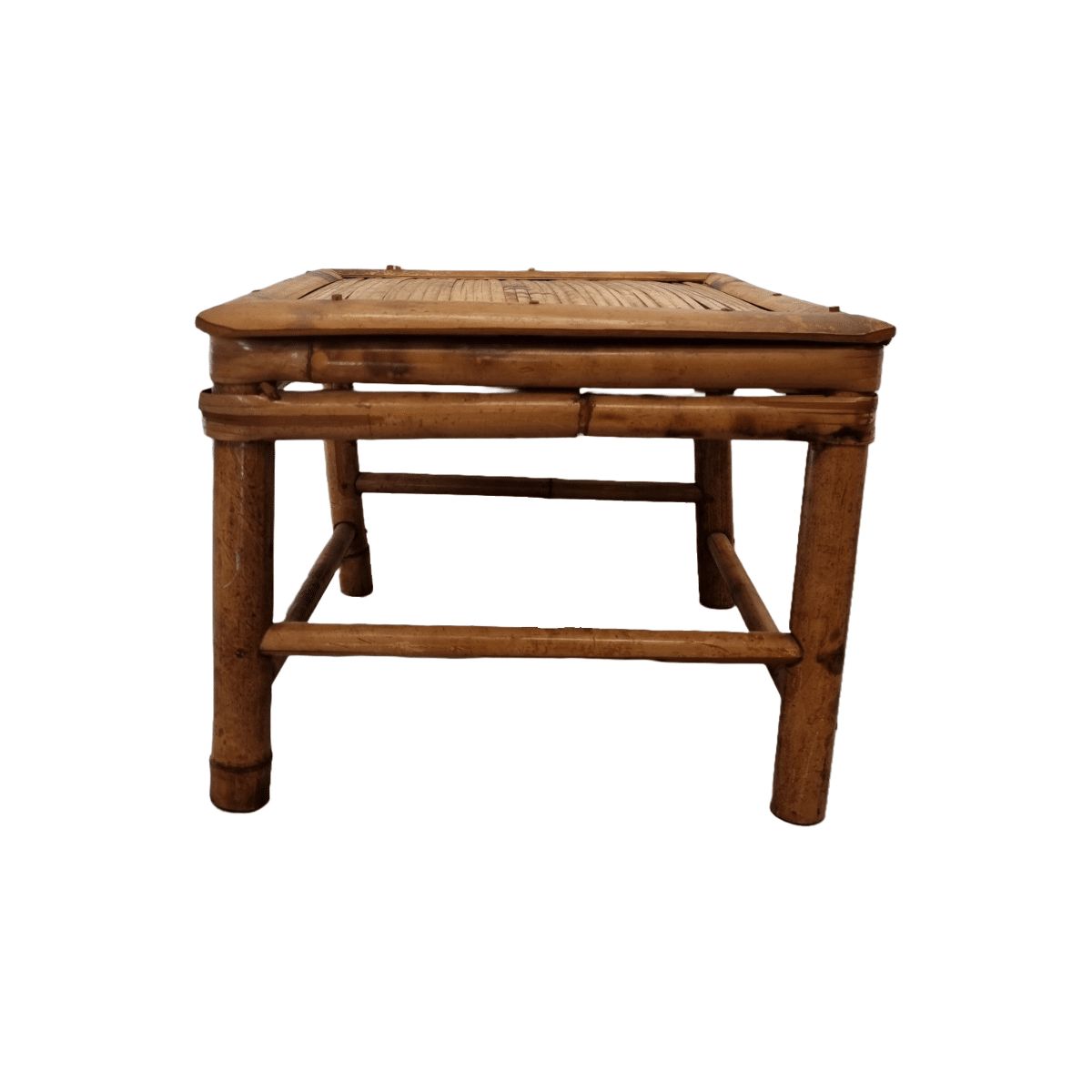 Vintage Turtle Color Bamboo Plant Table, Mid Century photo furniture