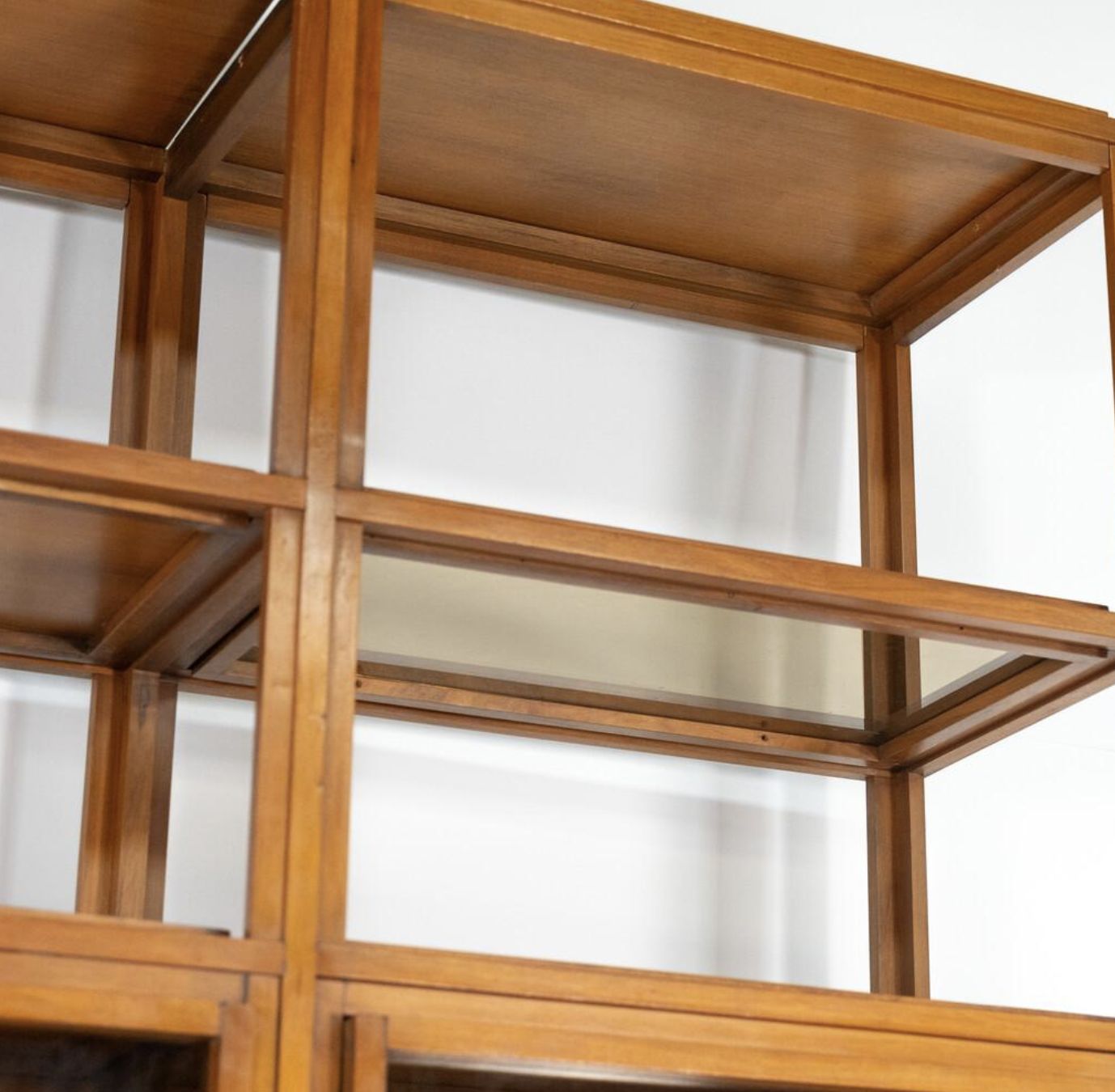 Mid Century Modern Shelves, Wood And Glass photo Furniture
