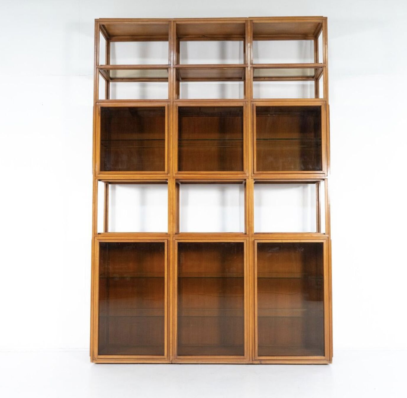 Mid Century Modern Shelves, Wood And Glass photo 5470.0