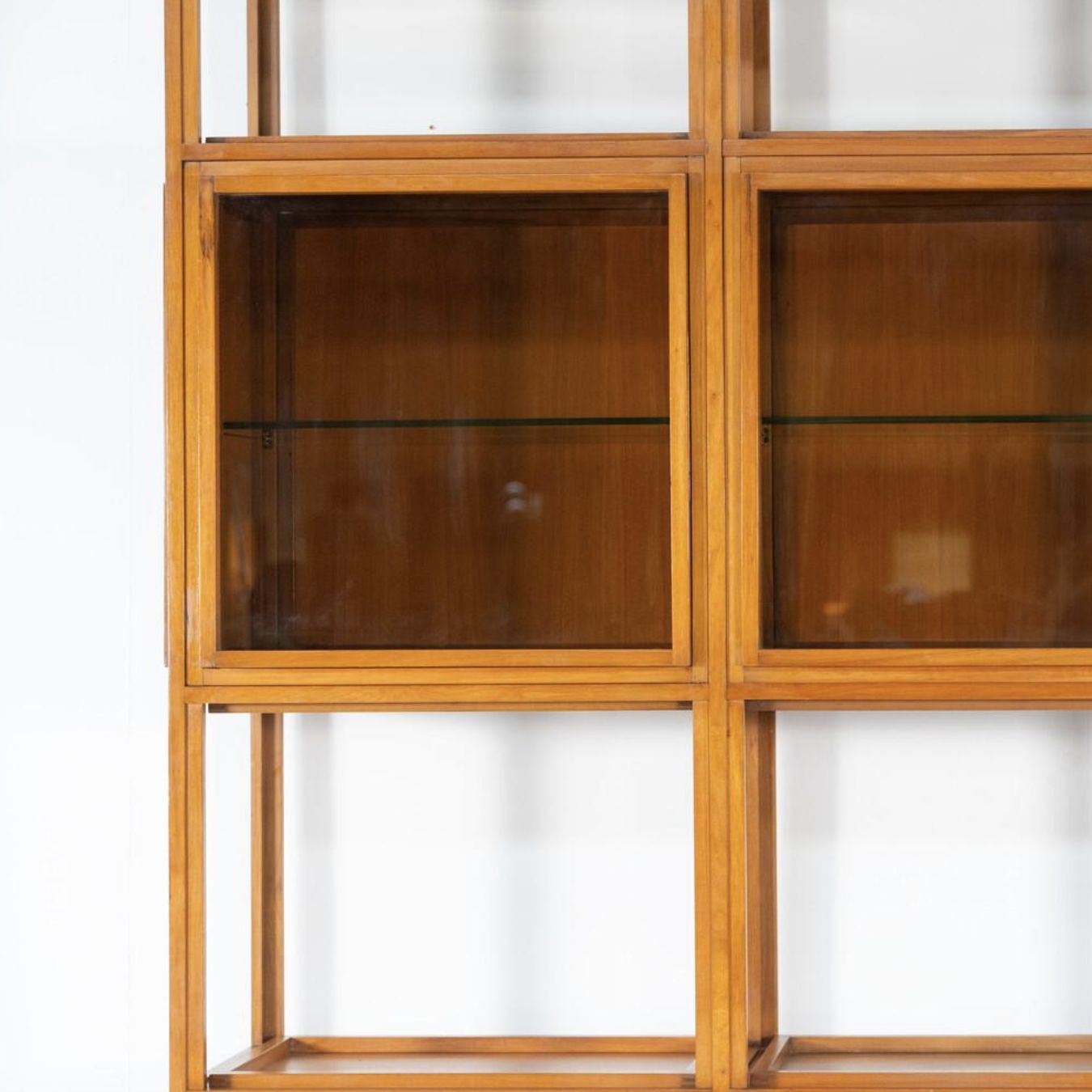 5470.0 Mid Century Modern Shelves, Wood And Glass photo