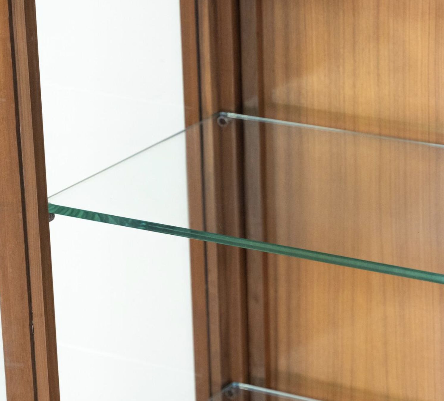 Mid Century Modern Shelves, Wood And Glass photo vinterior