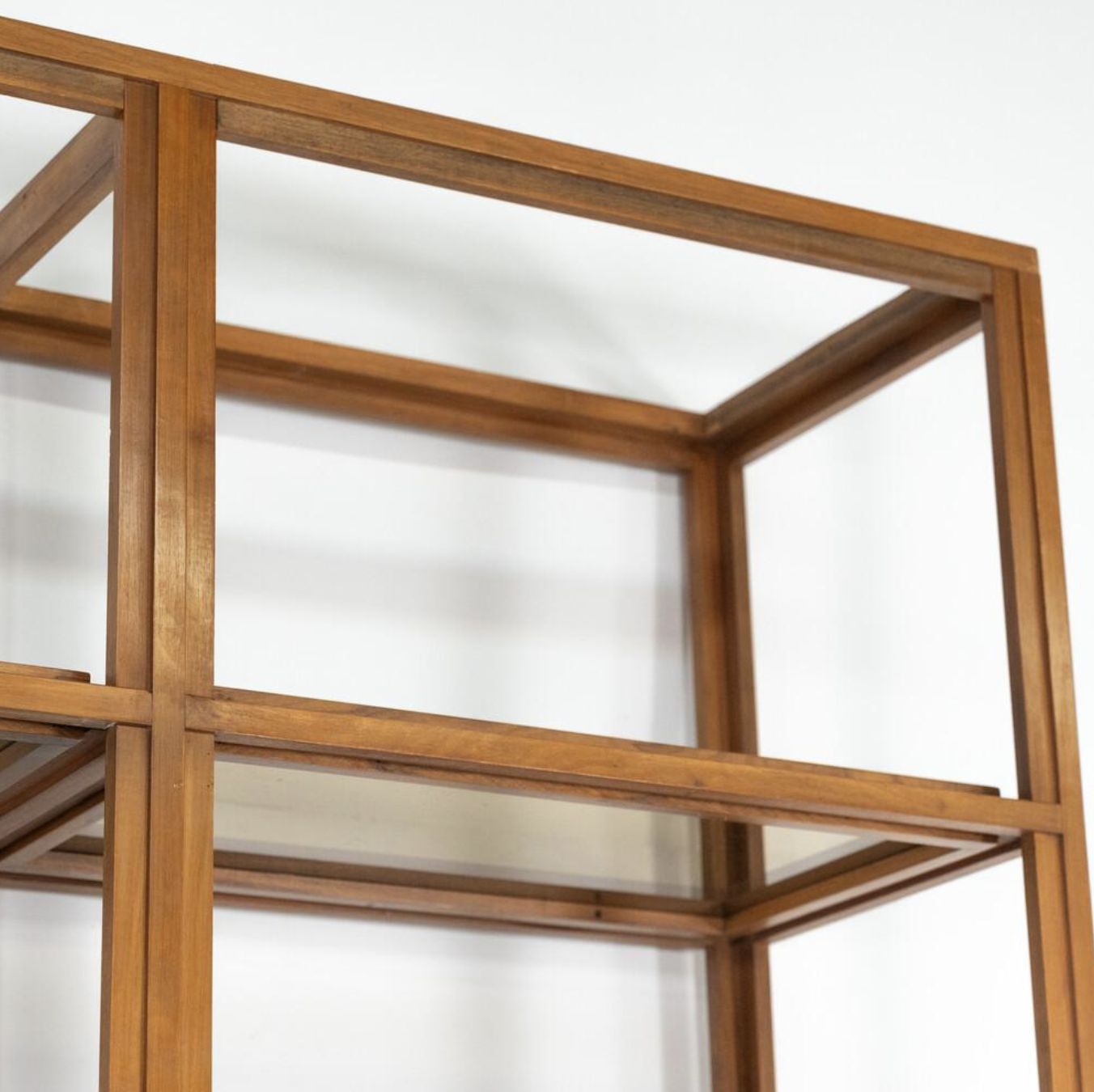 photo for sale Mid Century Modern Shelves, Wood And Glass