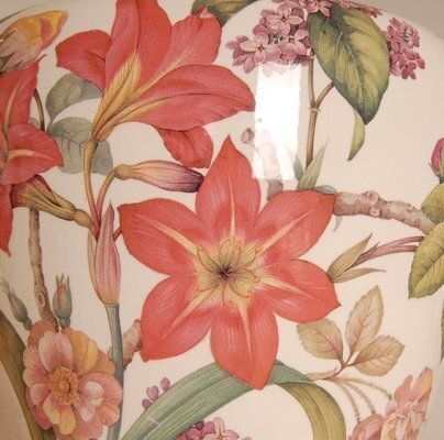 Vintage Italian Table Lamps In Floral Ceramic From Wedgwood, 1970s, Set Of 2 photo vintage