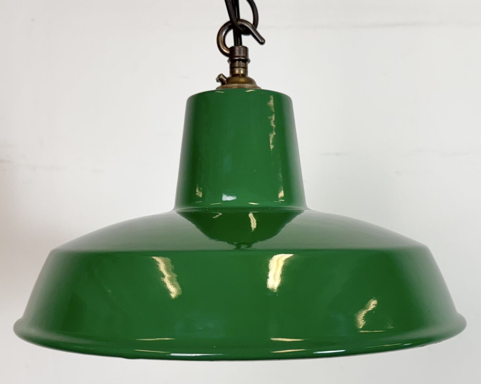 199.0 Industrial Green Enamel Factory Pendant Lamp , 1960s photo