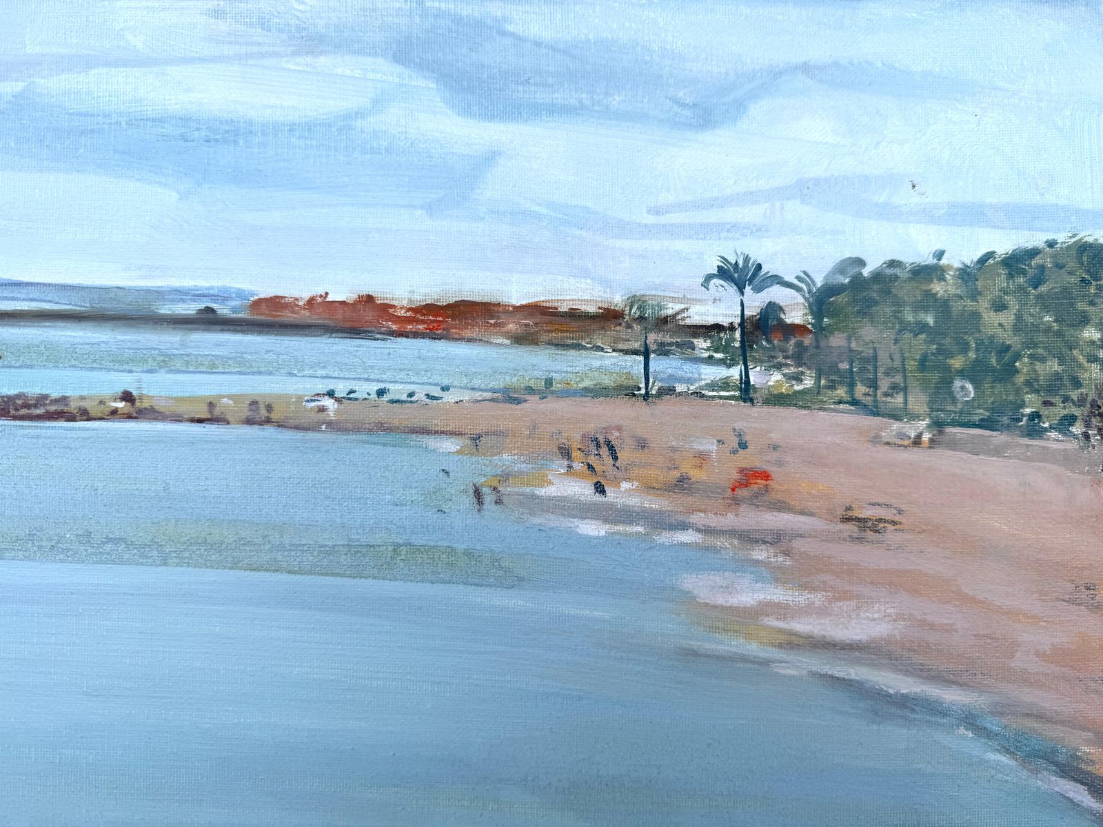Isidore Lazaro Marbella Beach Spain Spanish Seascape Mediterranean Art Oil On Canvas C.2000 photo buy