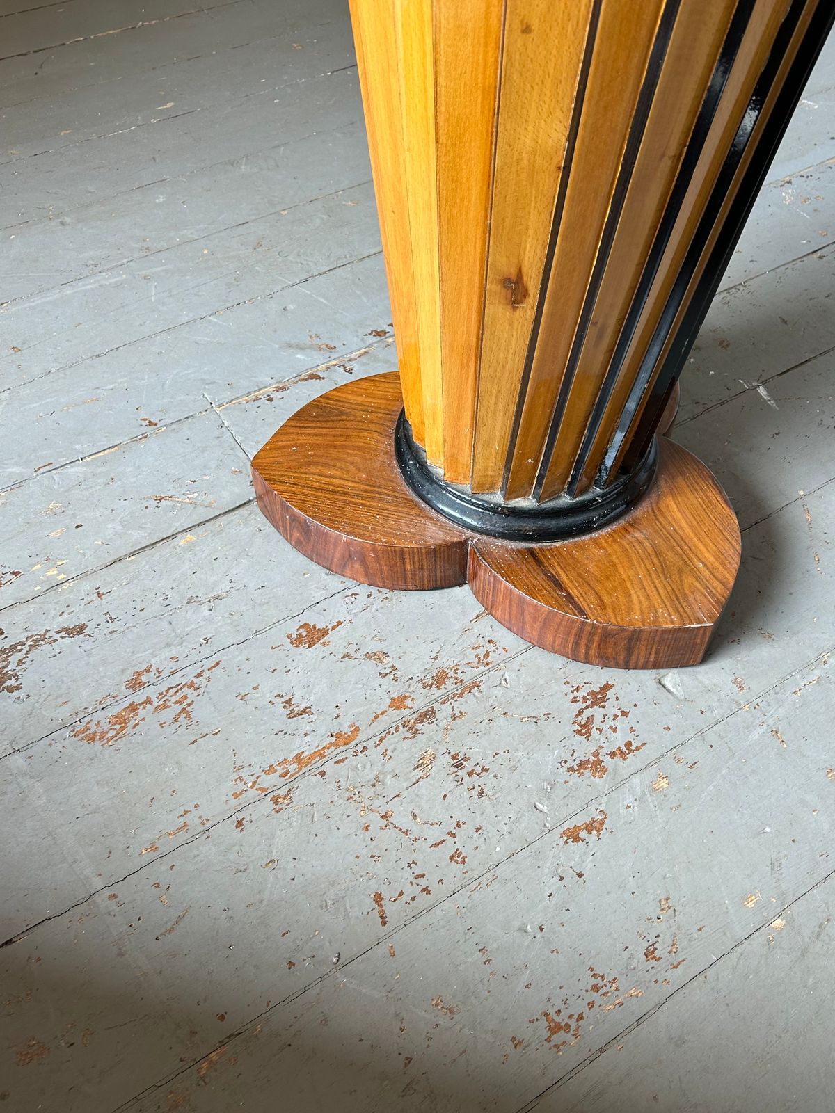 Large Art Deco Walnut And Beech Column Stands Circa 1930 photo vinterior